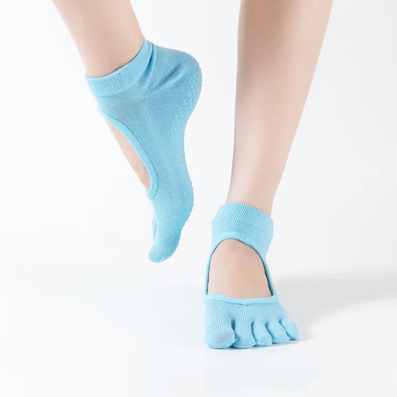 Yoga Socks Dot Rubber Five Finger Socks Women Non-slip Pilates Exercise Yoga Ssplit Toe Fitness Socks