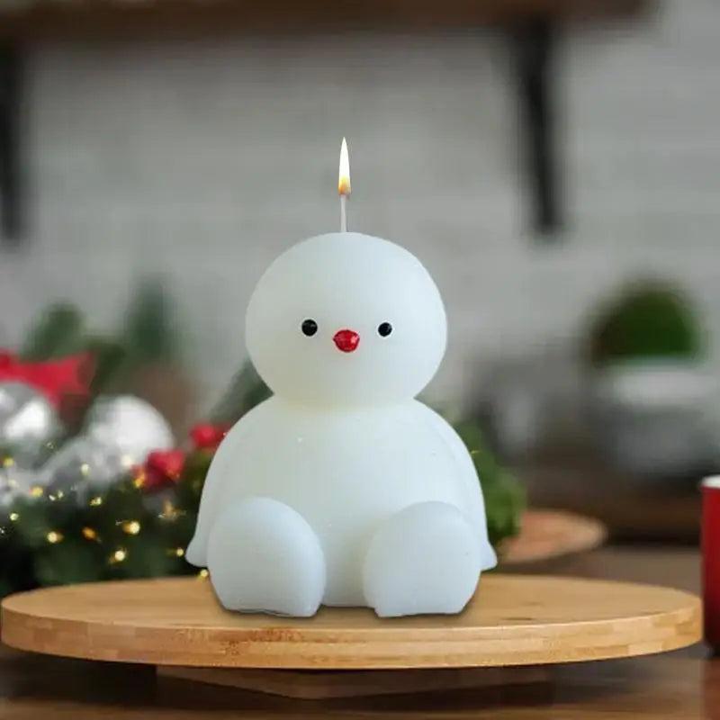 Snowman Candle Cute Sitting Snowman Christmas Shaped Candles Novelty Candles Table Centerpiece Holiday Winter Home Decor for