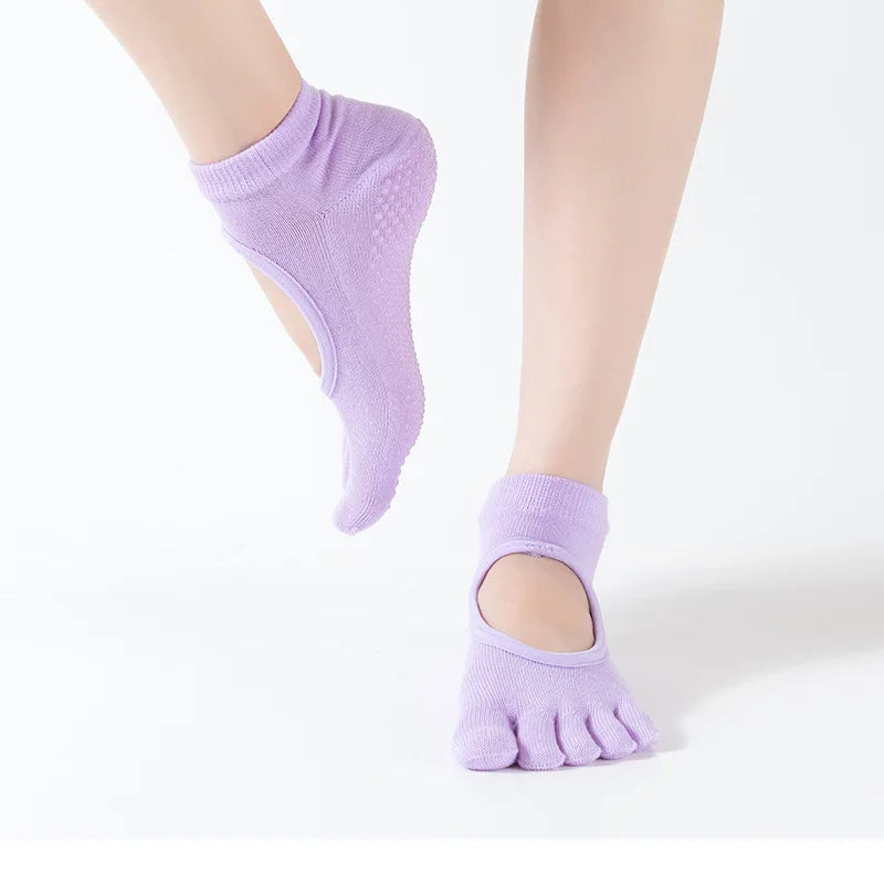 Yoga Socks Dot Rubber Five Finger Socks Women Non-slip Pilates Exercise Yoga Ssplit Toe Fitness Socks